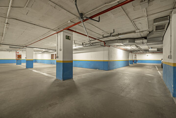 Parking spaces of a residential building