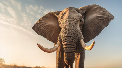 Fototapeta na wymiar african elephant created with Generative AI technology