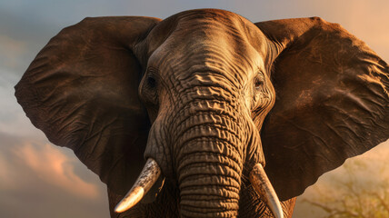 african elephant created with Generative AI technology