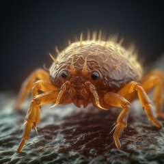 Insect mite, encephalitic tick, macro,  AI generated