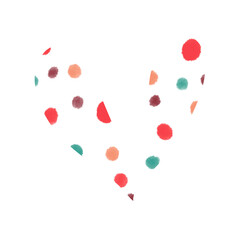 watercolor handmade hearts on a white background. recommended for printing on paper and fabric, create patterns and use Valentine`s Day for the holiday