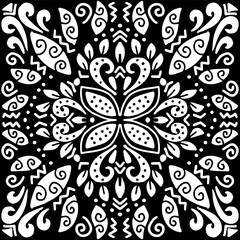 Hand drawn ethnic seamless pattern background.