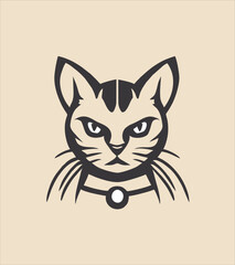 cat head icon vector design, in angry style