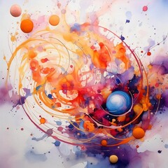 creative chaos - scattered watercolour style splatter pattern, colorful abstract painting, generative ai