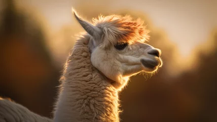 Fotobehang close up of a llama created with Generative AI technology © Robert Herhold