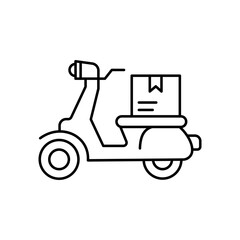 Bike delivery Outline Vector Icon that can easily edit or modify

