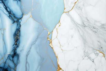 White and blue marble textured background. Abstract design texture. AI