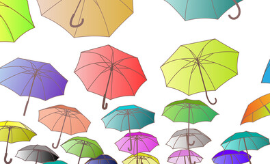 梅雨時の傘のイラスト素材