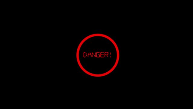Danger progress bar animation on black background