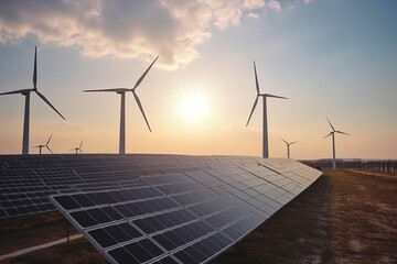 Solar panels and wind power generation equipment, Generative ai
