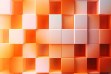 Smooth orange and white squares with a gradient effect, Generative ai