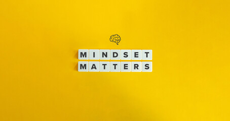 Mindset Matters Banner. Minimal Aesthetic. - obrazy, fototapety, plakaty