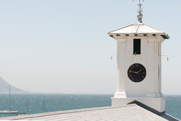 clock tower by the sea