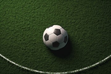 Soccer ball on grass background, Generative ai