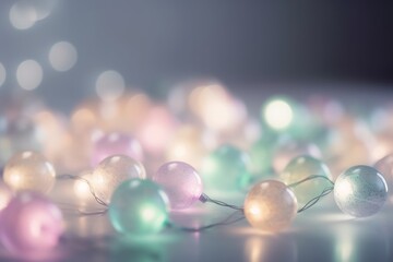 Soft and dreamy bokeh lights in pastel colors, Generative ai
