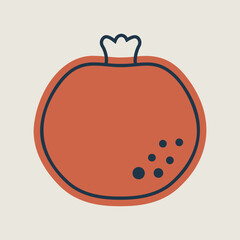 Garnet, Pomegranate isolated design vector icon