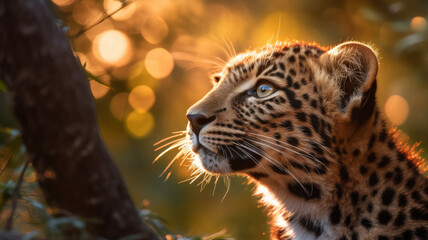 Fototapeta na wymiar amur leopard created with Generative AI technology
