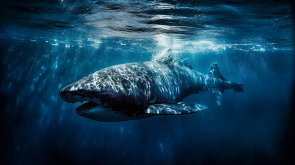Great White Shark Under The Sea