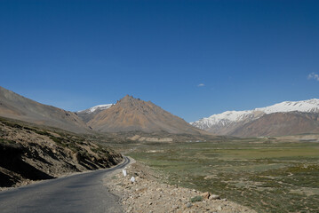 Road from ladakh to spiti valley, India.