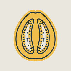 Guava tropical fruit vector icon
