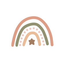 Hand drawn cute scandinavian rainbow