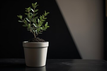 Small plant in a pot, Generative ai