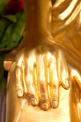The golden hand of the Buddha