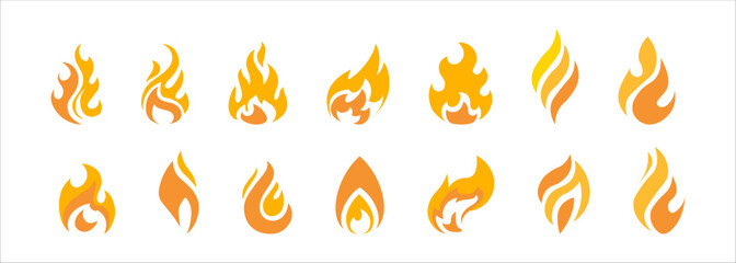 Flame logo set.