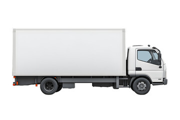 White delivery truck side view cargo truck advertising 