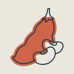 French bean isolated vector icon. Vegetable sign