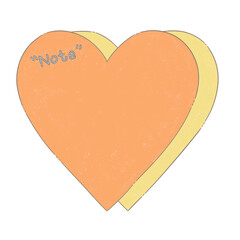 Note Paper Orange and Yellow Heart