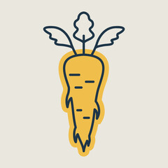 Parsley Root isolated vector icon. Vegetable sign