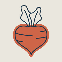 Beetroot isolated vector icon. Vegetable sign