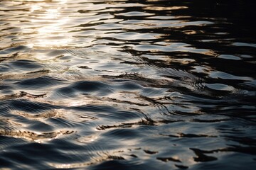 Shimmering water surface with light reflections, Generative ai
