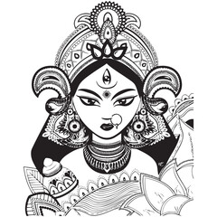 Durga Maa Vector File, Maa Durga Vector, 