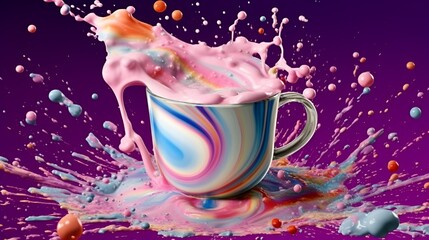 A high-speed capture of milk splashing into a glass, showcasing the dynamic and artistic nature of milk pouring.
