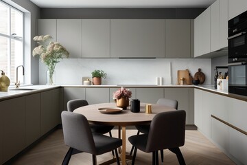 interior design of modern minimalistic kitchen