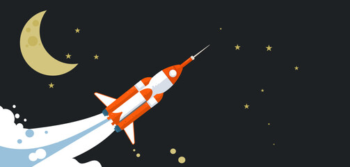 space rocket launch - vector illustration