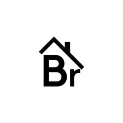Br letter roofing or construction logo and icon.