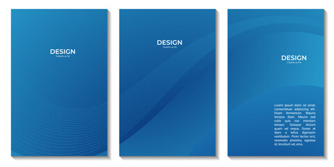 set of flyers ,covers design abstract modern blue wave background