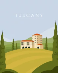 Fotobehang Tuscany Italy travel poster © Kristina Bilous