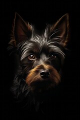 Naklejka premium Yorkshire Terrier Dog Silhouette - Elegance in Black