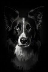 Border Collie Dog Silhouette - Elegance in Black
