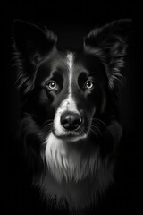 Fototapeta premium Border Collie Dog Silhouette - Elegance in Black