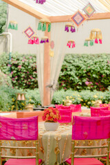 beautiful Wedding setting on the wedding day 