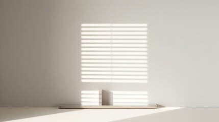 White minimalistic background with shadow casting on the wall