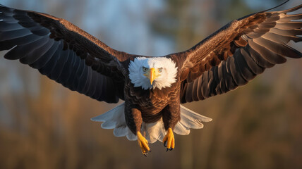 Obraz premium eagle in flight created with Generative AI technology