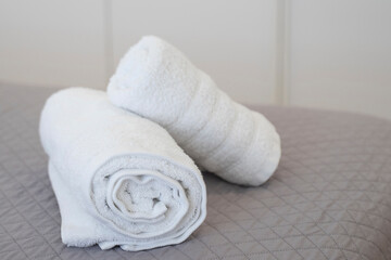 Fototapeta na wymiar towels on a bed