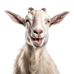 Fototapeta premium goat with smile face on a transparant background, PNG, Generative Ai