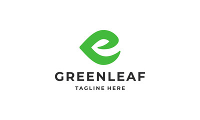 Initials e logo design. Green leaf ecology nature element vector icon, Leaf Icon, green leaf ecology nature element vector